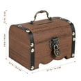 thumbnail image 2 of Retro Wooden Treasure Chest with Lock and Key - Jewelry Storage Box, 2 of 6