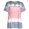 thumbnail image 1 of Camiseta de mujer con cuello redondo, manga corta, blusa informal estampada, gris, L Methold AP002430-09, 1 of 7