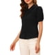 thumbnail image 4 of CAMISA DE MUJER CON COLLAR PETER PAN Y MANGAS CORTAS, BOTONES EN LA PARTE FRONTAL, COLOR NEGRO, 4 of 7