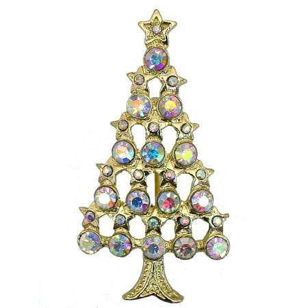 Gorgeous Crystal Christmas Tree Pins Brooch - (Best Christmas Pies 2019)