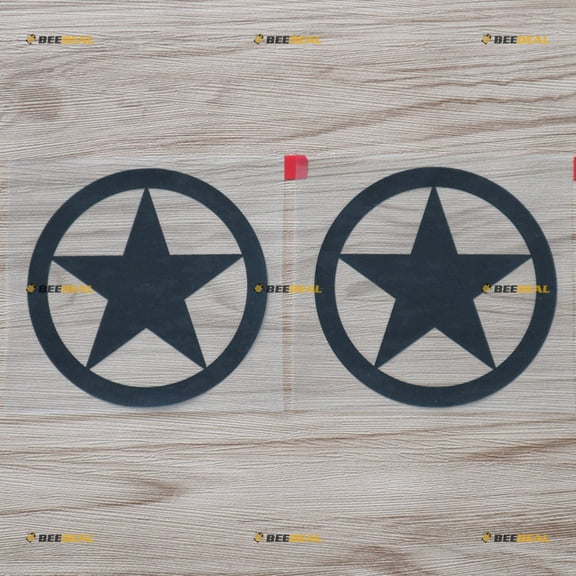 2X Black 4" Army Star WW2 Decal Sticker Car Vinyl fit for Jeep Toyota Ford Chevrolet Roundel