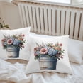 thumbnail image 7 of Waterproof Throw Pillow Covers Set of 2, 16x16 Inch Spring Floral Decorative Pillowcases Outdoor Pillow Slip Cushion Covers Set for Couch Tent Watercolor Seasonal Botanical Blooms, 7 of 7