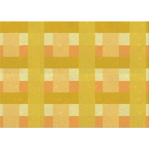 Ahgly Company Machine Washable Indoor Rectangle Transitional Bright Gold Yellow Area Rugs, 8' x 10'