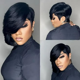 4/30 Brown Color Loose Wave Pixie Cut Wig Short Bob Human Hair