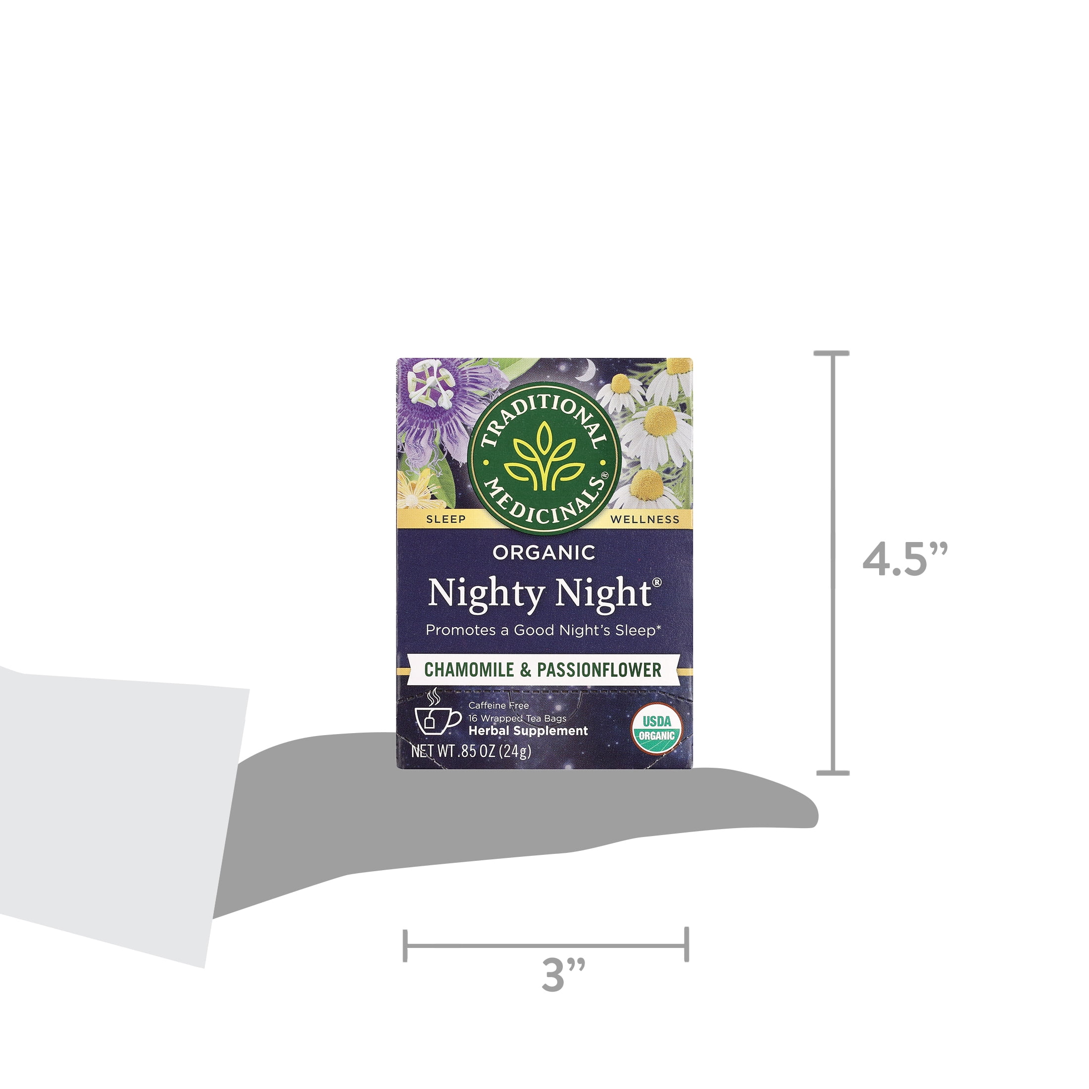 (4 pack) Traditional Medicinals Tea, Organic Nighty Night, Tea Bags, 16 Count