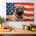 thumbnail image 3 of Akita Dog with American Flag Canvas Wall Art Dog Pictures for Wall Decor Red White Blue Flag of USA Patriotic Painting Print for Living Room Bedroom Office Ready to Hang, 3 of 4