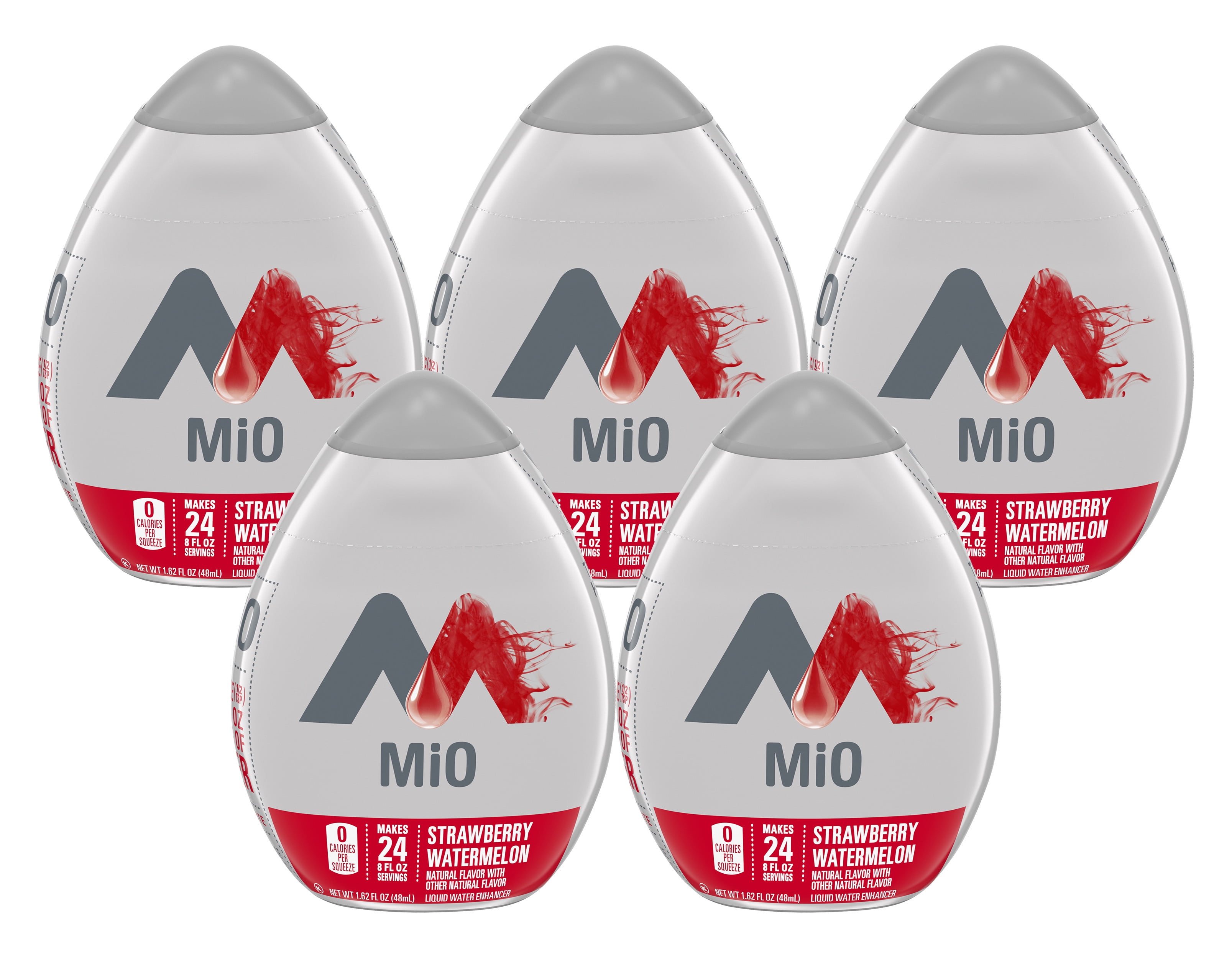 MiO Strawberry Watermelon Liquid Water Enhancer , Caffeine Free, 1.62 fl oz Bottle (Pack-5)
