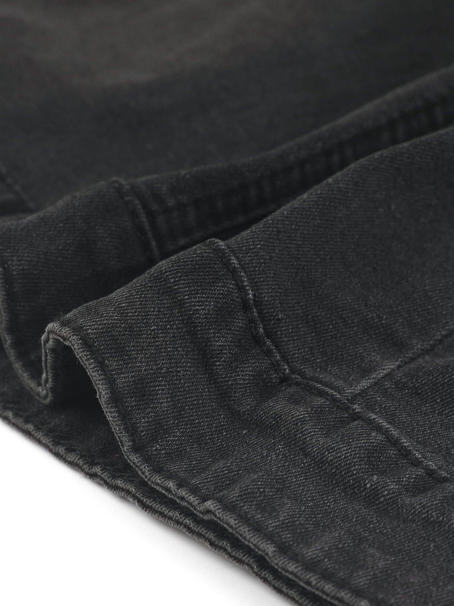 DARING DIVA Women's Cap Short Sleeve Cropped Denim Jacket M Black