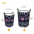thumbnail image 3 of Lsque Pixel Heart Winter Pattern Laundry Hamper Basket, Tall Woven Rope Hamper Basket for Clothes, Lightweight Storage Basket, Collapsible Waterproof-Medium, 3 of 6