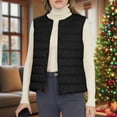 thumbnail image 4 of gbyLJF Womens Lightweight Down Vest Solid Color Round Neck Sleeveless Quilted Puffer Jacket Winter Outwear Waistcoat, 4 of 6