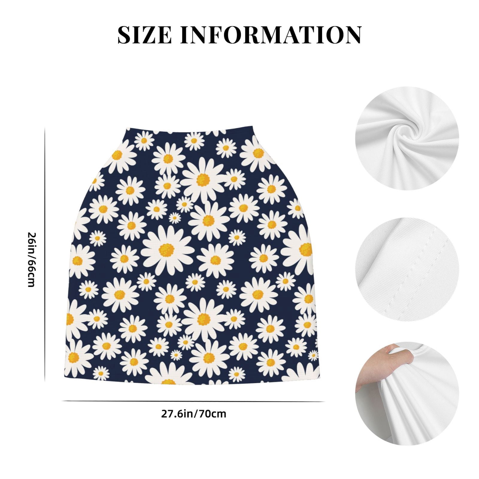 Fotbe Daisy Floral Pattern Car Seat Covers for Babies, Nursing Breastfeeding Cover Infant Carseat Canopy, Soft Stretchy Carrier Cover