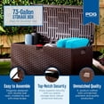 thumbnail image 4 of 73 Gallon Lockable Outdoor Storage Bin, UV-Resistant Resin Container for Patio, Poolside, Garden in Brown, 4 of 9