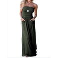 thumbnail image 2 of Summer Strapless Off the Shoulder Solid Color Women Long Party Maxi Dress with Pocket, 2 of 5