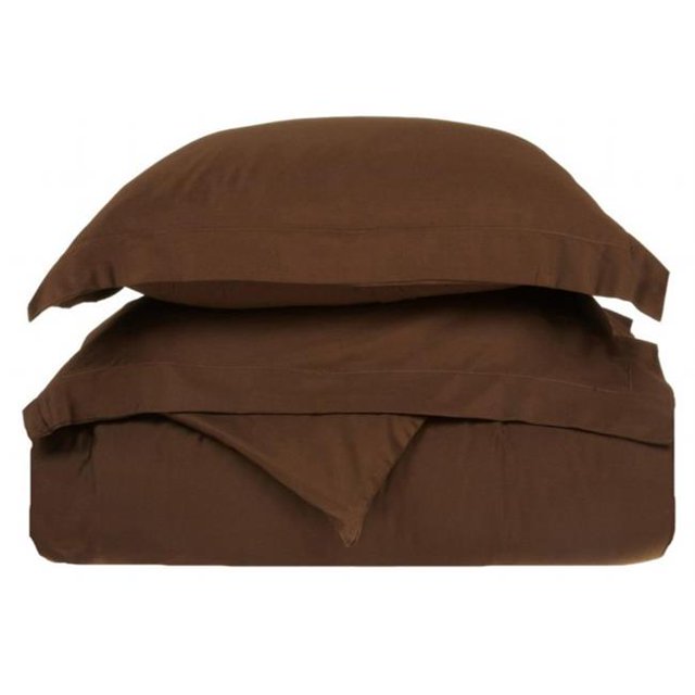 400 Thread Count Egyptian Cotton Full/ Queen Duvet Cover Set Solid Mocha