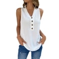 thumbnail image 2 of Idoravan Tank Tops for Women Women's Sleeveless Solid Sexy V-neck Casual Fashion Loose Tank Top, 2 of 6