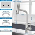 thumbnail image 2 of Black Waterfall Kitchen Faucet, Kitchen Mixer Tap with Pull-Out Sprayer and 3 Flow Settings, 360 Rotating Retractable Kitchen Sink Faucet in Brushed N, 2 of 5