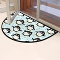 thumbnail image 6 of Cute Penguin Half Round Door Mat, Blue Dot Non-Slip Half Circle Area Rug Doormat Absorbent Washable for Indoor Outdoor Kitchen Bedroom Home Decor 24"x36", 6 of 7