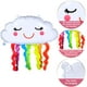 thumbnail image 3 of Paquete de 6 globos de papel de aluminio con forma de nube de arco iris, globos de papel de Mylar con nube de arco iris, globos con borlas de cara sonriente, decoraciones para fiesta de bienvenida de bebé de cumpleaños Ormromra WMZL-1298, 3 of 7