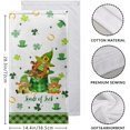 thumbnail image 3 of St. Patrick's Day Kitchen Towel Watercolor Shamrock Clover Truck Dish Towel Green Plaid Home Decor Hand Towel Gnome with Hat Bathroom Towels for Cooking Cleaning Wipes, 14.4x28.3 Inch, 2 Pcs, 3 of 7