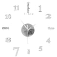 thumbnail image 2 of Decorative Wall Clock, 20X20 In, Silver Acrylic, Time Text, Diy Installation, Black Wall DecorforLiving Room, Oversized Display, 1 Pc, 2 of 4