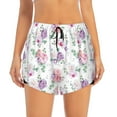 thumbnail image 4 of Lsque Rose Flower B Printed Women's Running Shorts with Liner Pockets,Elastic Quick Dry Workout Athletic Gym Yoga Shorts,Womens High Waist Shorts-Small, 4 of 9