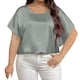 thumbnail image 1 of Camiseta Casual de Cuello Redondo de Color Sólido, Camisetas de Verano de Tamaño Más de las Mujeres para el Uso Diario, 1 of 6