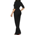 thumbnail image 5 of pstuiky Dressy Jumpsuits for Women, Solid Color Casual Long Palazzo Pants Pants Basic Rompers for Women Black L, 5 of 5