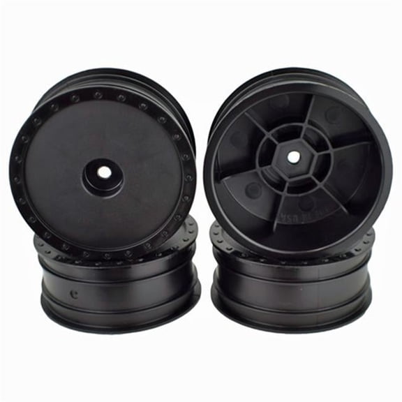 DE Racing -BB4-KFB Borrego Wheels for Associated B6/Kyosho Rb6 Front Black (4)