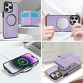thumbnail image 4 of Allytechgroup Detachable Cards Holder Case for iPhone XS Max, RFID Blocking 2 In 1 Wallet PU Leather Case with Stand Compatible with Magsafe Shockproof Cover for iPhone XS Max, Purple, 4 of 7