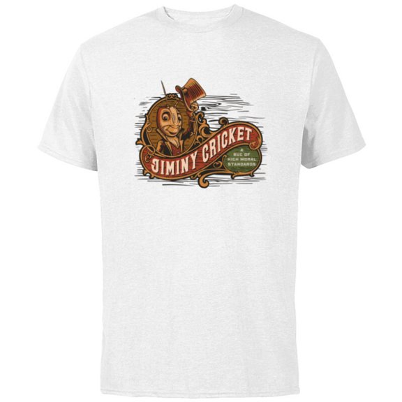 Disney Pinocchio Jiminy Cricket High Moral Standards - Short Sleeve Cotton T-Shirt for Adults - Customized-White