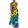 thumbnail image 2 of Robe Teinture sur Nœuds Imprimé Léopard Robe Maxi de Soirée Design Col en V Robes Longues Décontractées Vêtements de Rue Oversize, 2 of 5