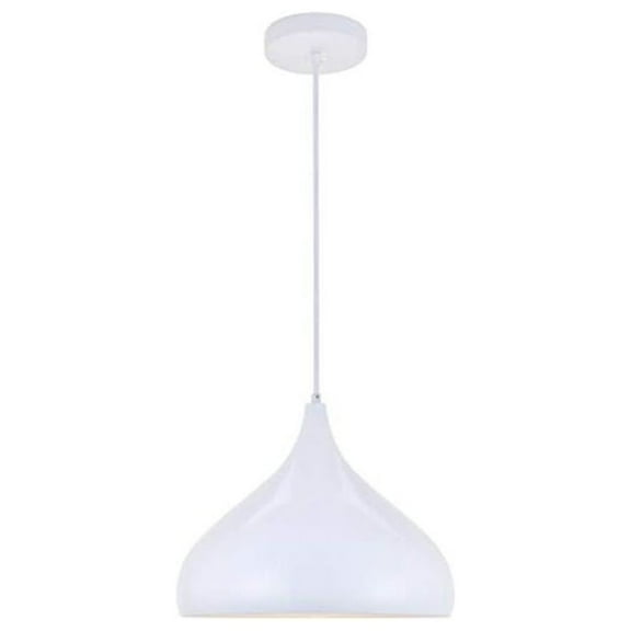 Classically Modern Ceiling Decorative Aluminum Circa 1 Light White Pendant - 12.5"Lx12.5"Wx10"H