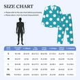 thumbnail image 4 of Balery Sky Blue And White Polka Dot Pijama para Hombre de Dos Piezas con Manga Larga, Conjunto de Dormir y Descanso Suave con Bolsillos-Small, 4 of 6