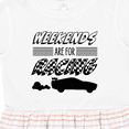 thumbnail image 4 of Inktastic Weekends Are for Racing Race Car Silhouette and Racing Flag Girls Toddler Dress, 4 of 5