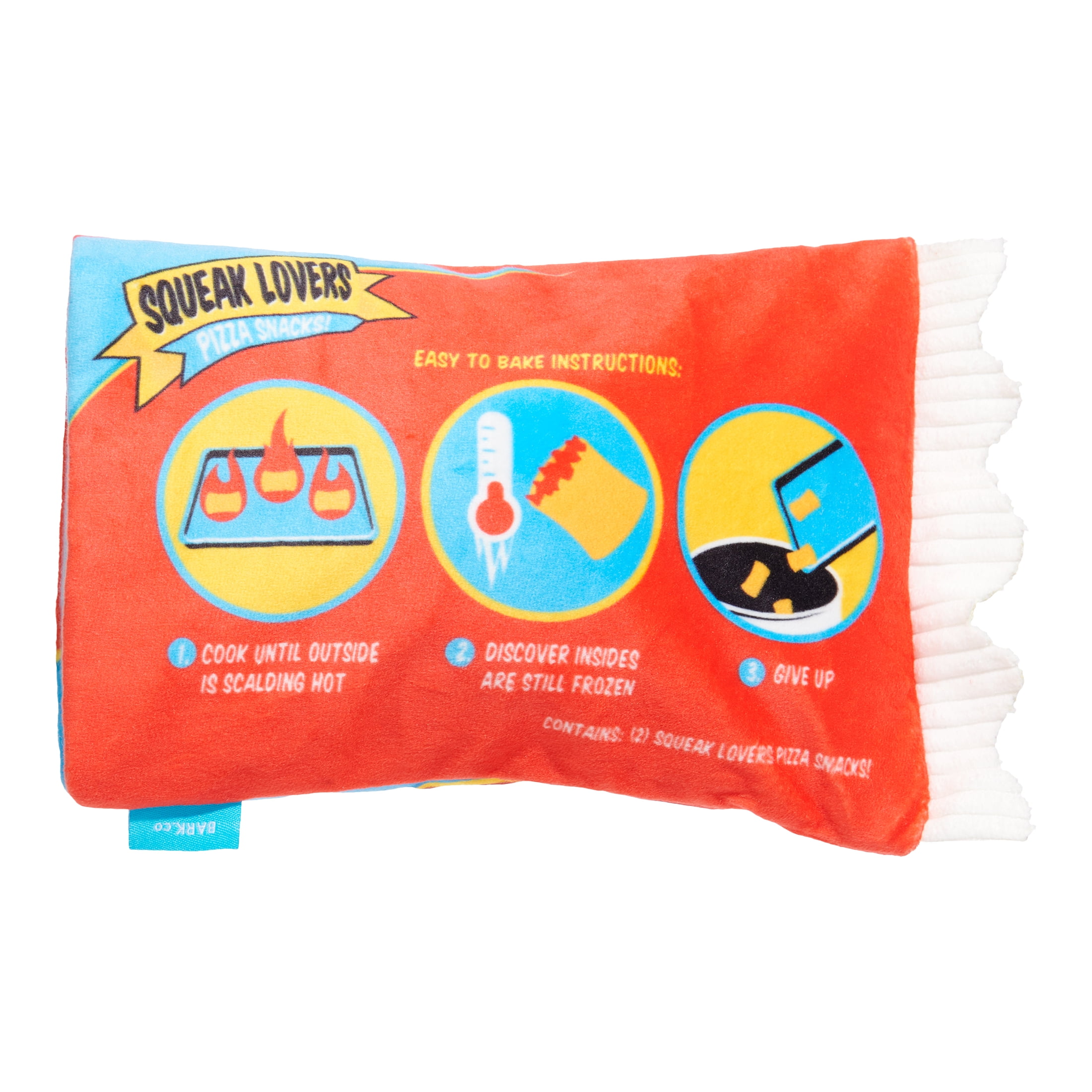BARK 3-Part Pizza Roll Squeak Lovers Snacks Dog Toy For Medium and Large Dog Sizes