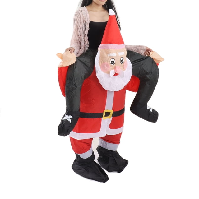 Disfraz De Papá Noel, Disfraz De Papá Noel De Navidad, Traje De Papá Noel De Lujo Para Adultos, Divertido Papá Noel, Montar, Espectáculo Inflable, Fiesta, Cosplay, Accesorios
