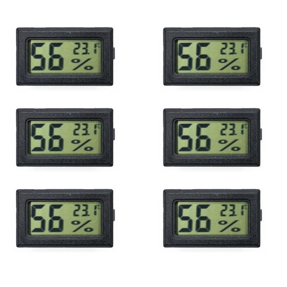 GJX 6 Pcs Wireless Thermometer, LCD Display Hygrometer, Indoor Outdoor Humidity Meter with Accurate Temperature and Humidity Readings