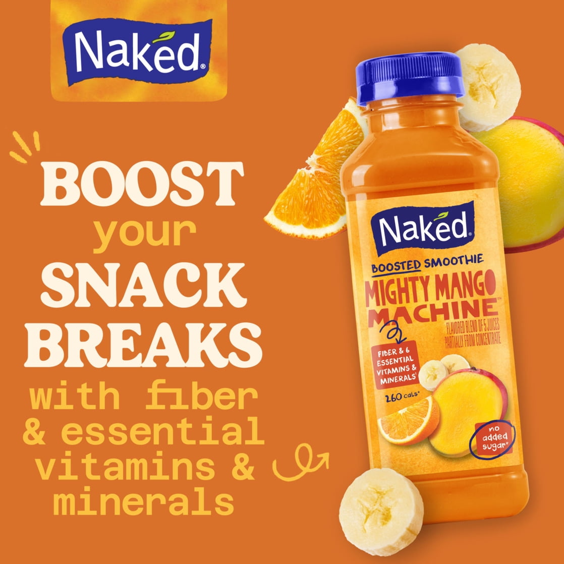 Naked Boosted Smoothie Mighty Mango Machine, 15.2 fl oz Bottle