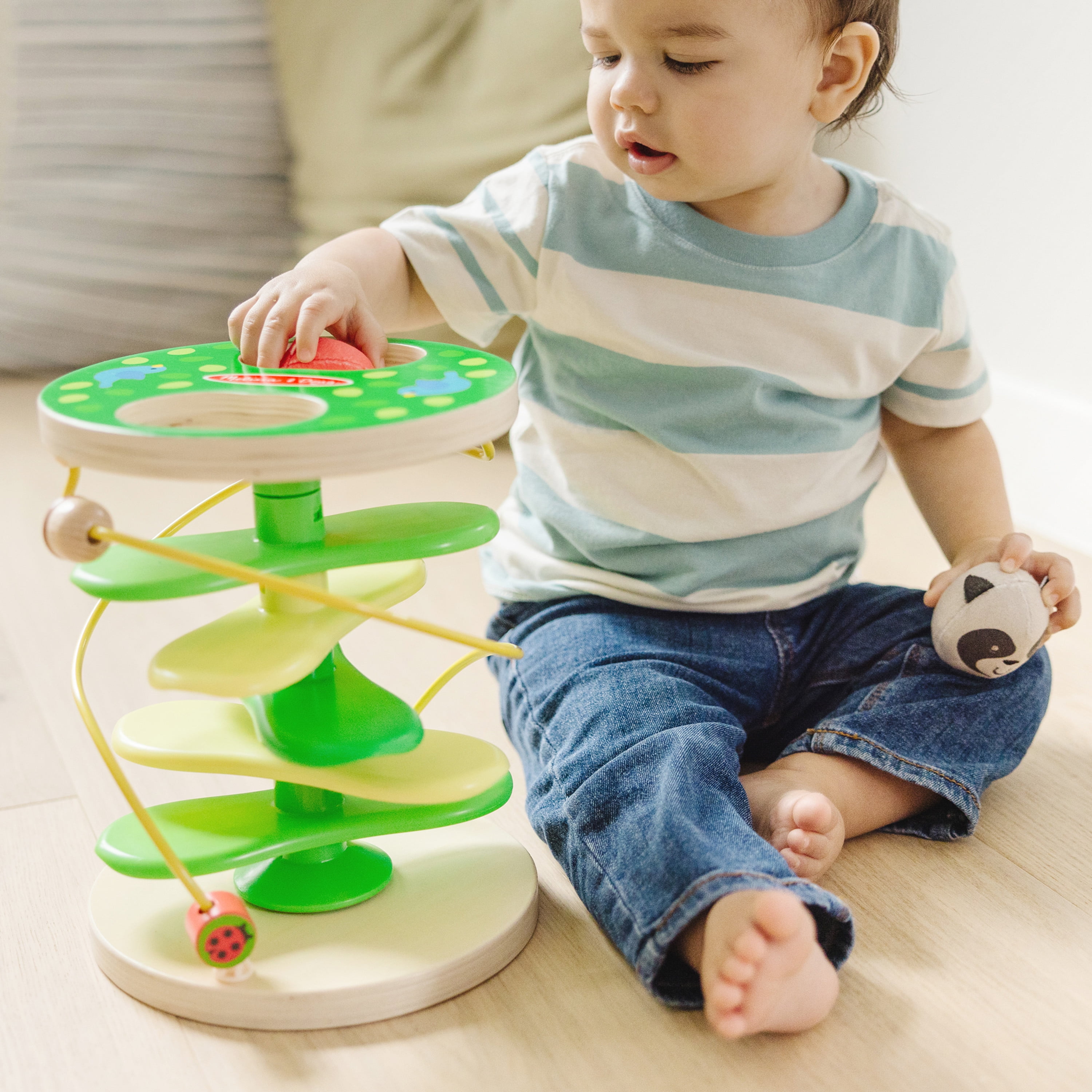 Melissa & Doug Rollables Treehouse Twirl Infant and Toddler Toy (3 Pieces) - FSC Certified