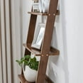 thumbnail image 5 of Maydear Bamboo Ladder Shelf, 5-Tier Trapezoid Bookshelf, Storage Rack Shelves, Wall Shelf Flower Stand, for Living Room, Kitchen, Office, Balcony, 5 of 6