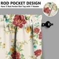 thumbnail image 5 of Kitchen Curtains and Valance Set 24 Inch Tier Pioneer Colorful Floral Curtains Small Drapes for Cafe Living Room Bathroom Farmhouse 3 Pieces Set Rod Pocket, 5 of 6