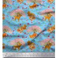 thumbnail image 1 of Soimoi Rayon Fabric Tree,Floral & Deer Animal Print Sewing Fabric Yard 56 Inch Wide, 1 of 3