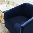 thumbnail image 5 of Armchair Accent Swivel Chair, Velvet, Gold Dark Blue, Modern Contemporary Urban Design, Living Lounge Room Hotel Lobby Hospitality, 5 of 8