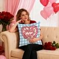 thumbnail image 5 of Throw Pillow Covers Valentine's Day Red Cute Passionate Double-Sided Printed Plaid Home Bedroom Sofa Cushion Cover 45*45cm, 5 of 6