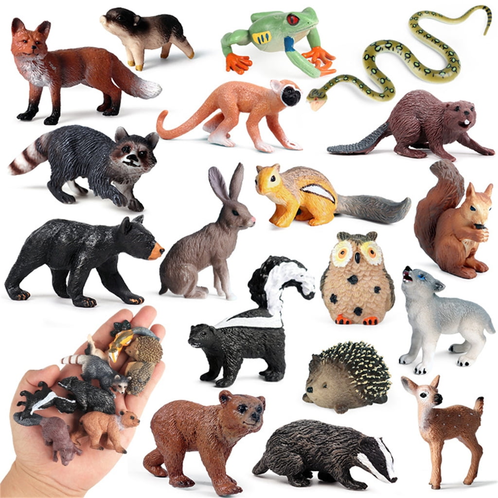 Miiottaa Realistic Forest Animal Figures Set Plastic Wildlife Models For Kids Education Decor