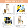 thumbnail image 4 of Yellow Blue Pioneer Flower Seat Covers for Dining Room Chairs Set Of 4,Stretch Printed Washable Chair Seat Cover with Elastic Ties and Button,Removable Waterproof Couch Cushion Covers, 4 of 6