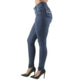 thumbnail image 3 of Fashion2Love Women's Juniors Colombian Design Butt Lift Push Up Mid Waist Skinny Jeans, 3 of 8