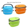 thumbnail image 3 of Injueey Fiambrera aislada Stay Energized para personas en movimiento Fiambrera rectangular de acero inoxidable Organizadores de utensilios de cocina naranja, 3 of 6