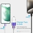 thumbnail image 3 of Cargador de coche Meagoes Purple USB C, 48 W, 2 puertos PD&QC3.0, 3.3 pies, 3 of 7