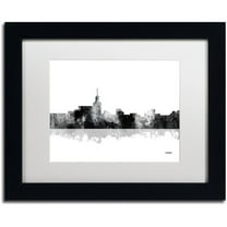 Trademark Fine Art "Santa Fe New Mexico Skyline BG-1" Canvas Art by Marlene Watson, White Matte, Black Frame